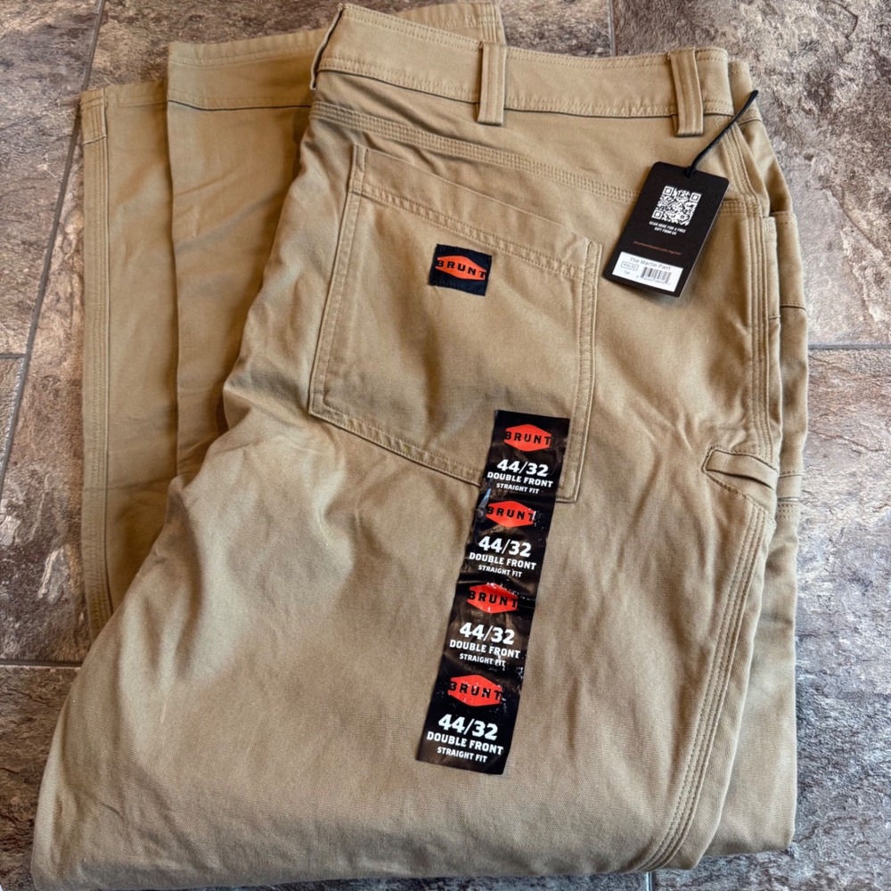 Workwear Heavy Duty Double Front Utility Mens 44x32 BRUNT The Martin Pant Tan